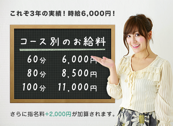 これぞ3年の実績!時給6000円!